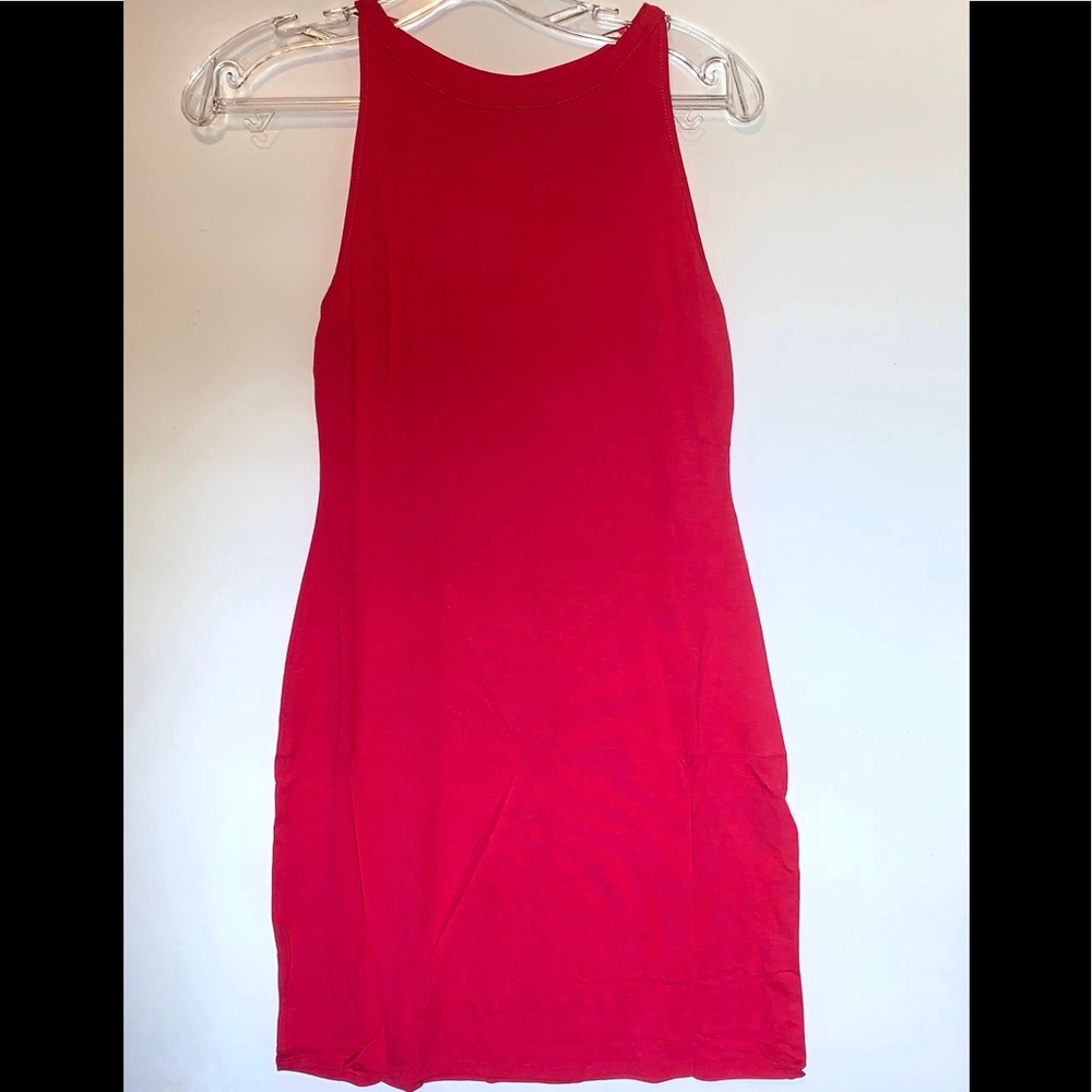 Loveappella sleeveless solid coral dress. Size S